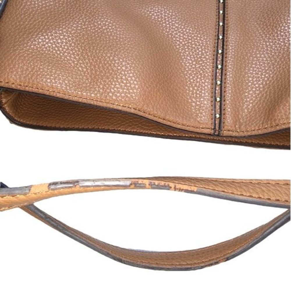 Nicole Miller Beige Faux Leather Shoulder Bag 13"X12"X2.5" - Picture 12 of 14